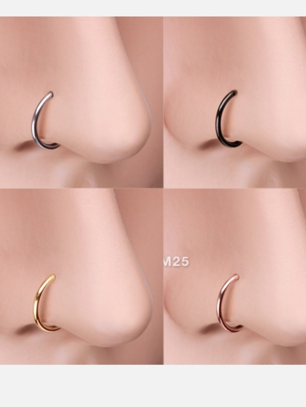 4 Nose Ring Hoops